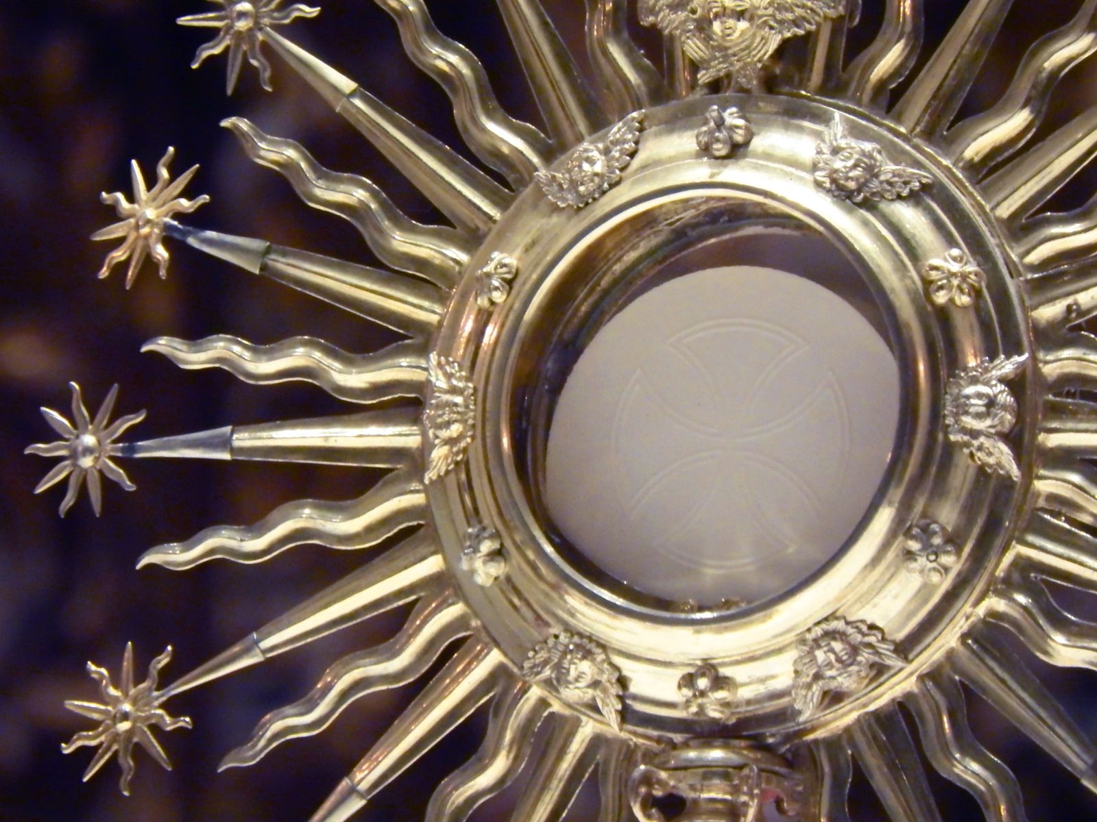The Blessed Sacrament in a golden monstrance