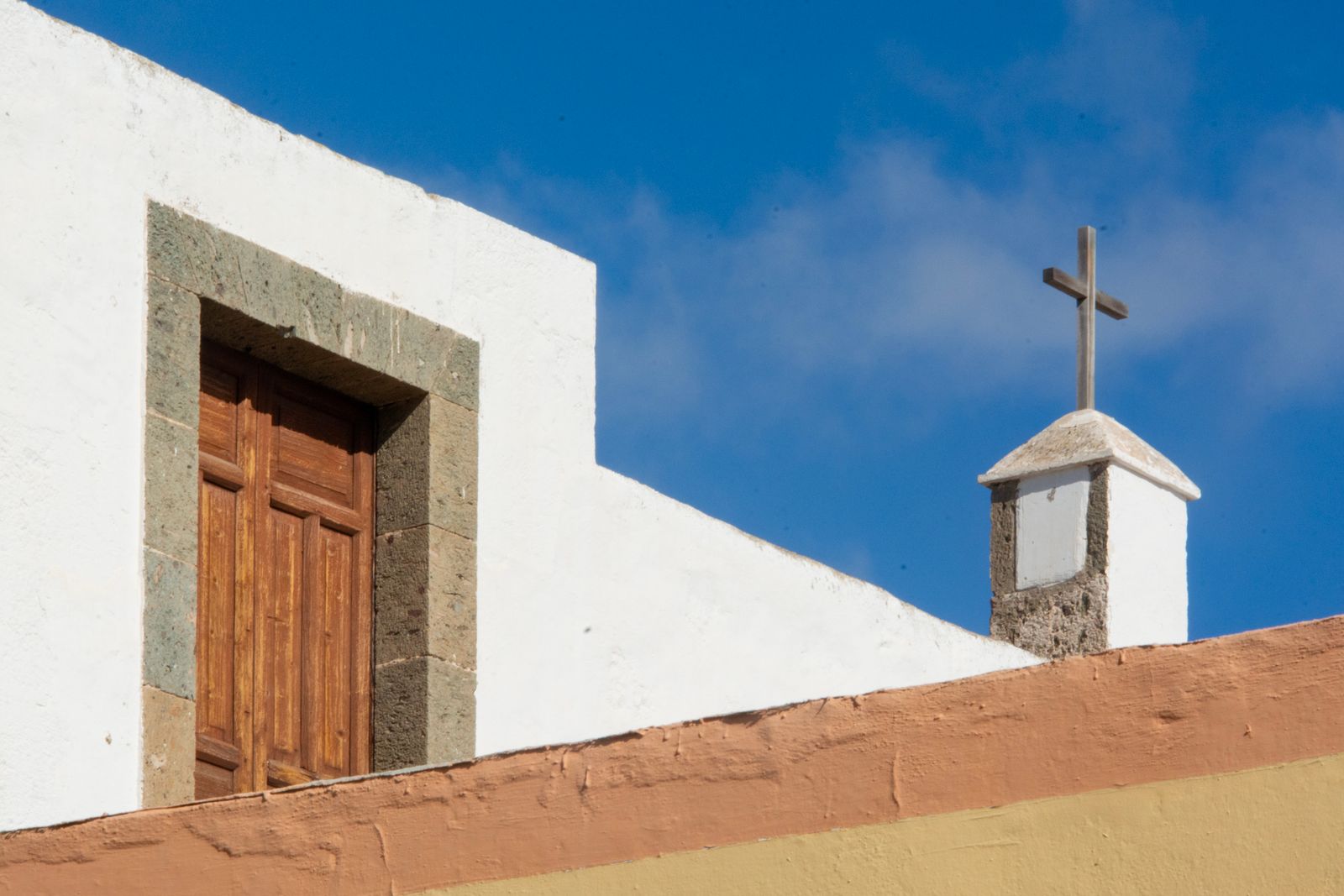 Catholic church exterior and cross